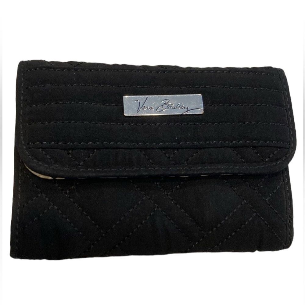 Vera Bradley, small black, quilted wallet, trifold